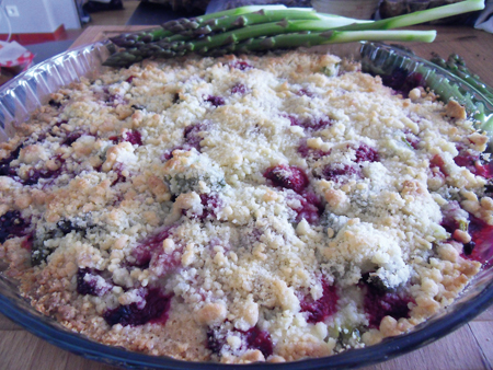 crumble asperges framboises