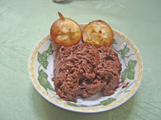 financier et mousse au chocolat