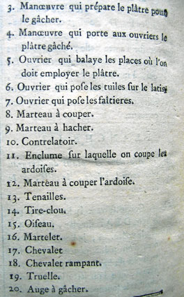 Liste des outils de couvreur