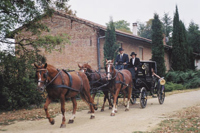 Une voiture hippomobile : le landau