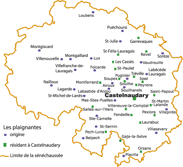 Carte des plaignantes