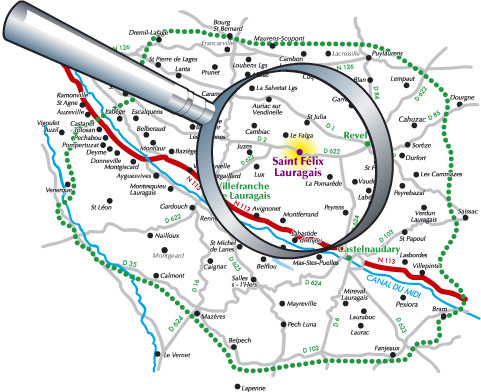 plan de situation saint Félix Lauragais