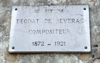 Déodat de Séverac plaque