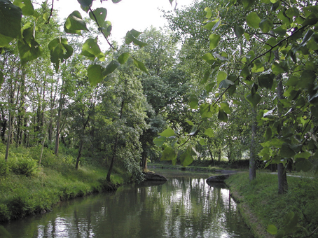 Le Canal du Midi au point de partage des deux mers : il est le seul canal classé au patrimoine de l'humanité