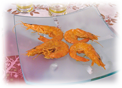 duo de gambas au lait de coco