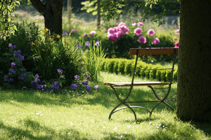 petit coin de repos dans un jardin