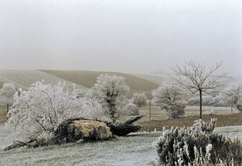 montagne noire sous le gel