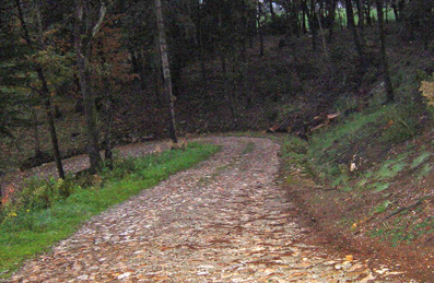 Chemin d'accès à la forge, pavé