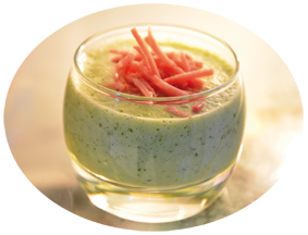 gaspacho de concombre à la menthe