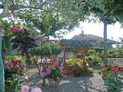 Ce jardin très fleuri situé à Revel compose une véritable toile de maître. Les oliviers y côtoient lavandes, géraniums et autres compositions aux couleurs gaies et chaleureuses.