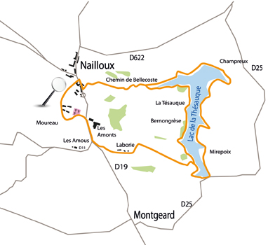 lac de la Thésauque plan