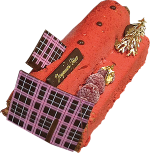 Bûche de Noël à la framboise