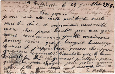 Irène et sa petite soeur Elise revoient leur père une dernière fois lors d'une permission en janvier 1917. Irène a 12 ans et Elise 6 ans.