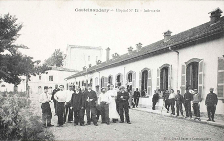 Fig. 1. infirmerie, bloc opératoire (Breffeil éditeur, C Ramon, L’Aude illustrée, Editeur Grand Bazar Castelnaudary). Archives Michel Dauzat. 