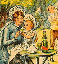petit almanach de 1900 distribué aux clients