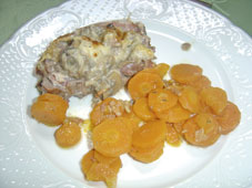 assiette veau Orloff et carottes "Vichy"
