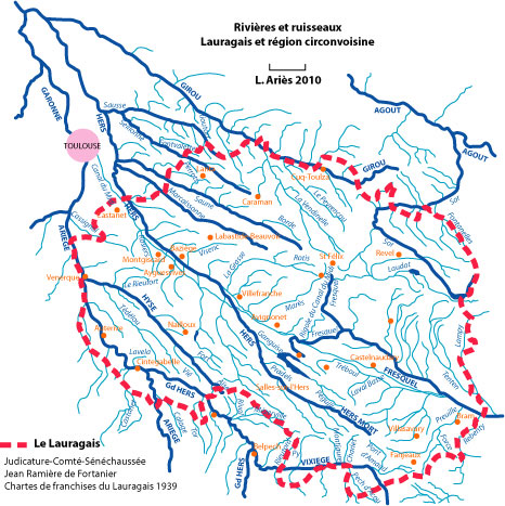 Carte des rivières et ruisseaux