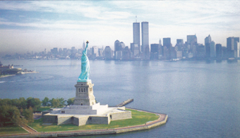 Les deux tours jumelles du World Trade Center avant l'attentat du 11 septembre 2001