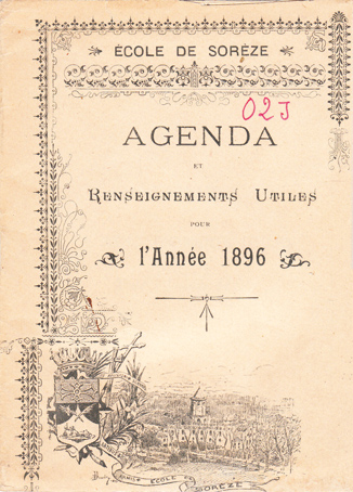 Ecole de Sorèze - Agenda de l'année 1896