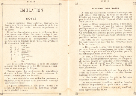 notes de l'agenda de l'école de Sorèze de l'année 1896